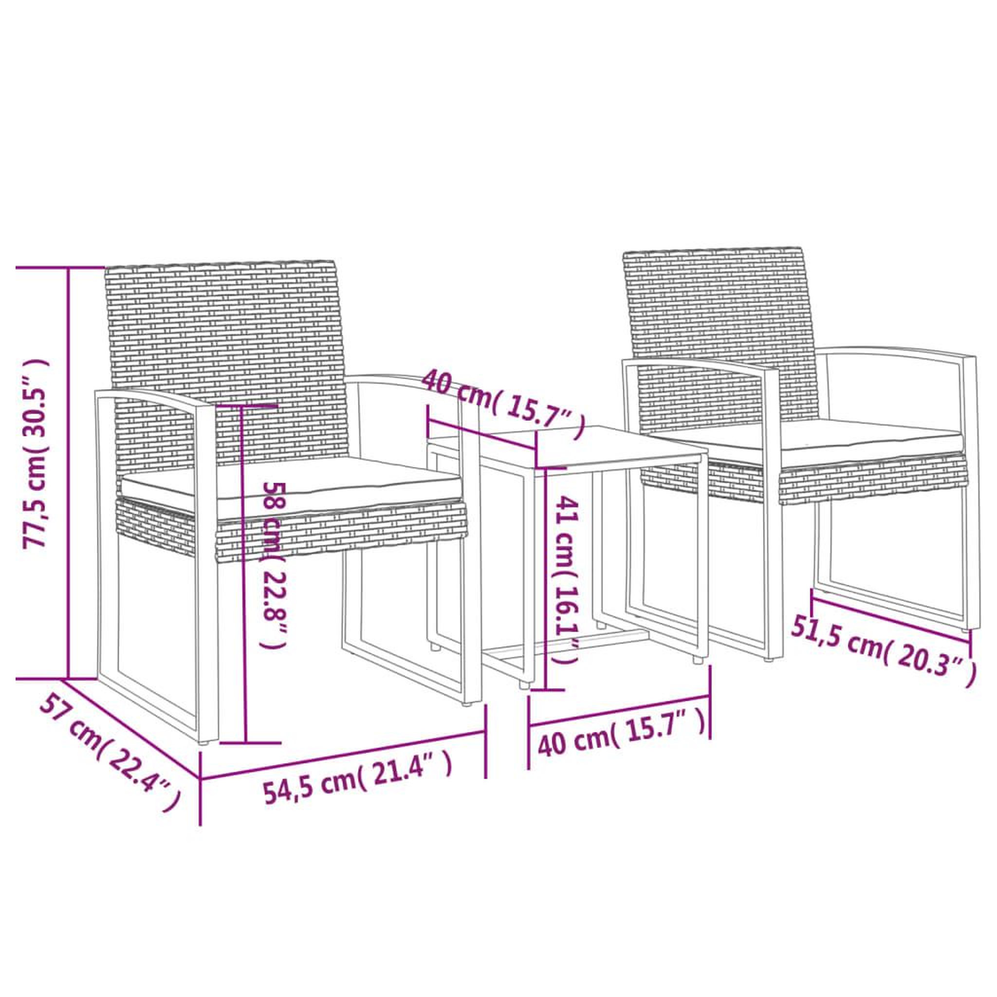 Voir la diapositive 6 : VIDAXL Ensemble a manger de jardin avec coussins 3 pcs marron rotin PP