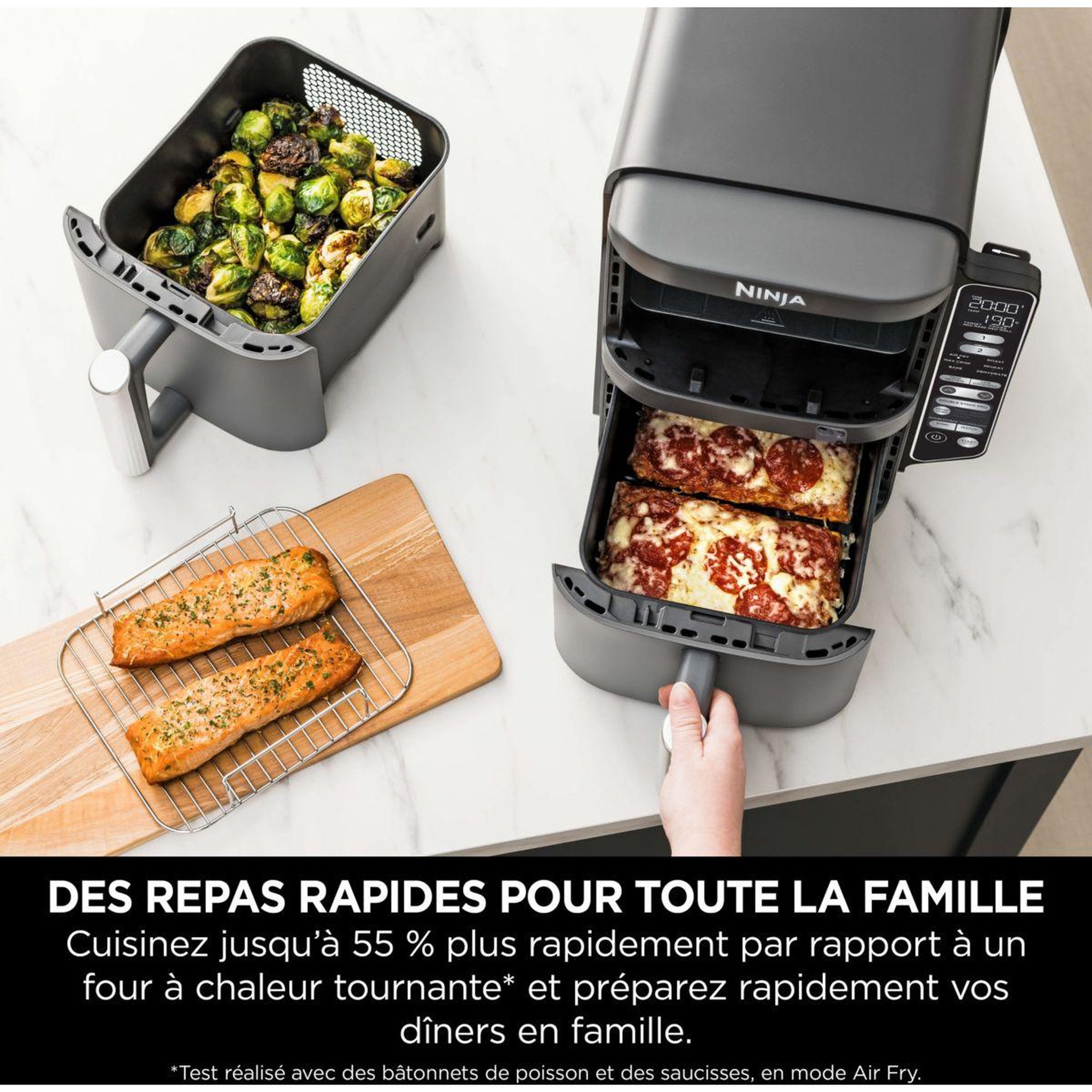 Voir la diapositive 5 : NINJA Friteuse sans huile Double Stack XL 9,5 L SL451EU