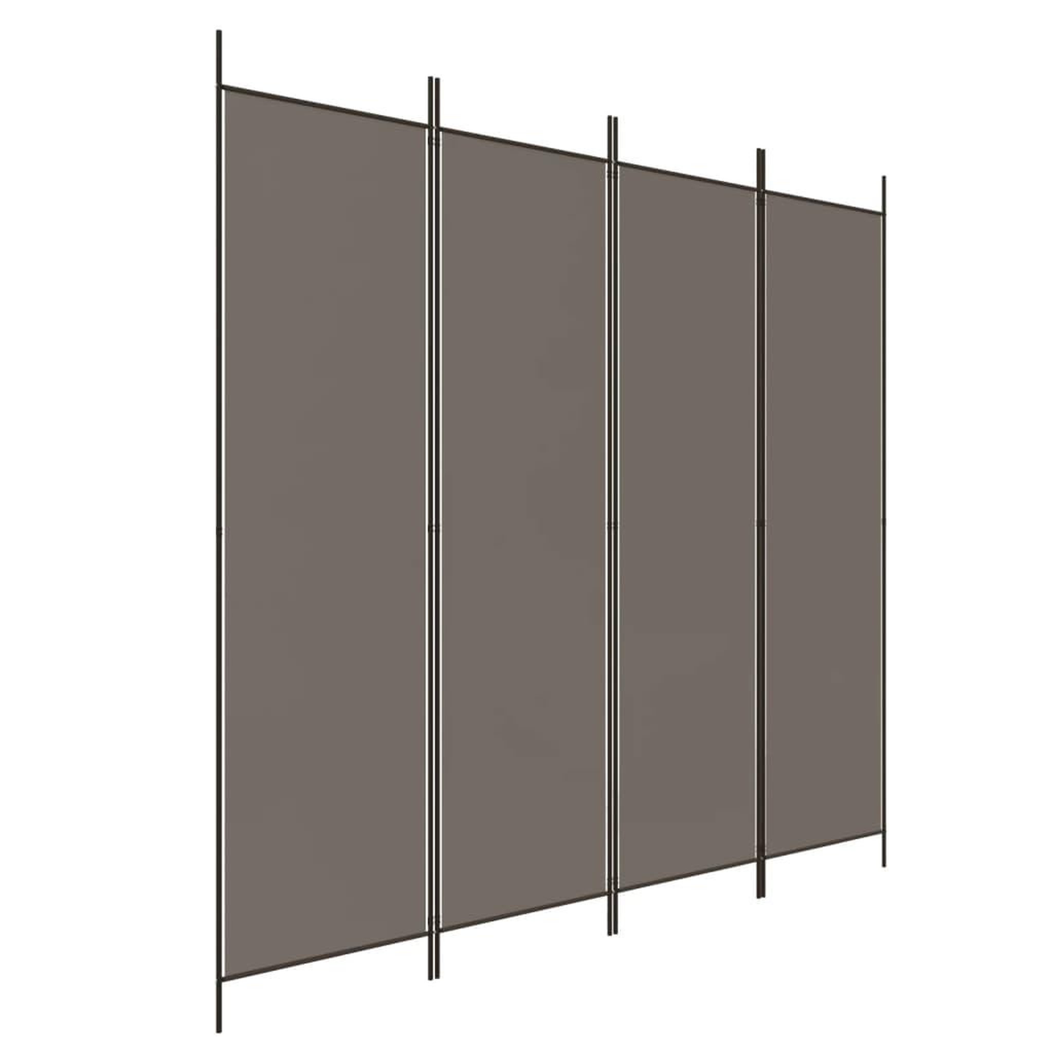 Voir la diapositive 2 : VIDAXL Cloison de separation 4 panneaux Anthracite 698x180 cm Tissu