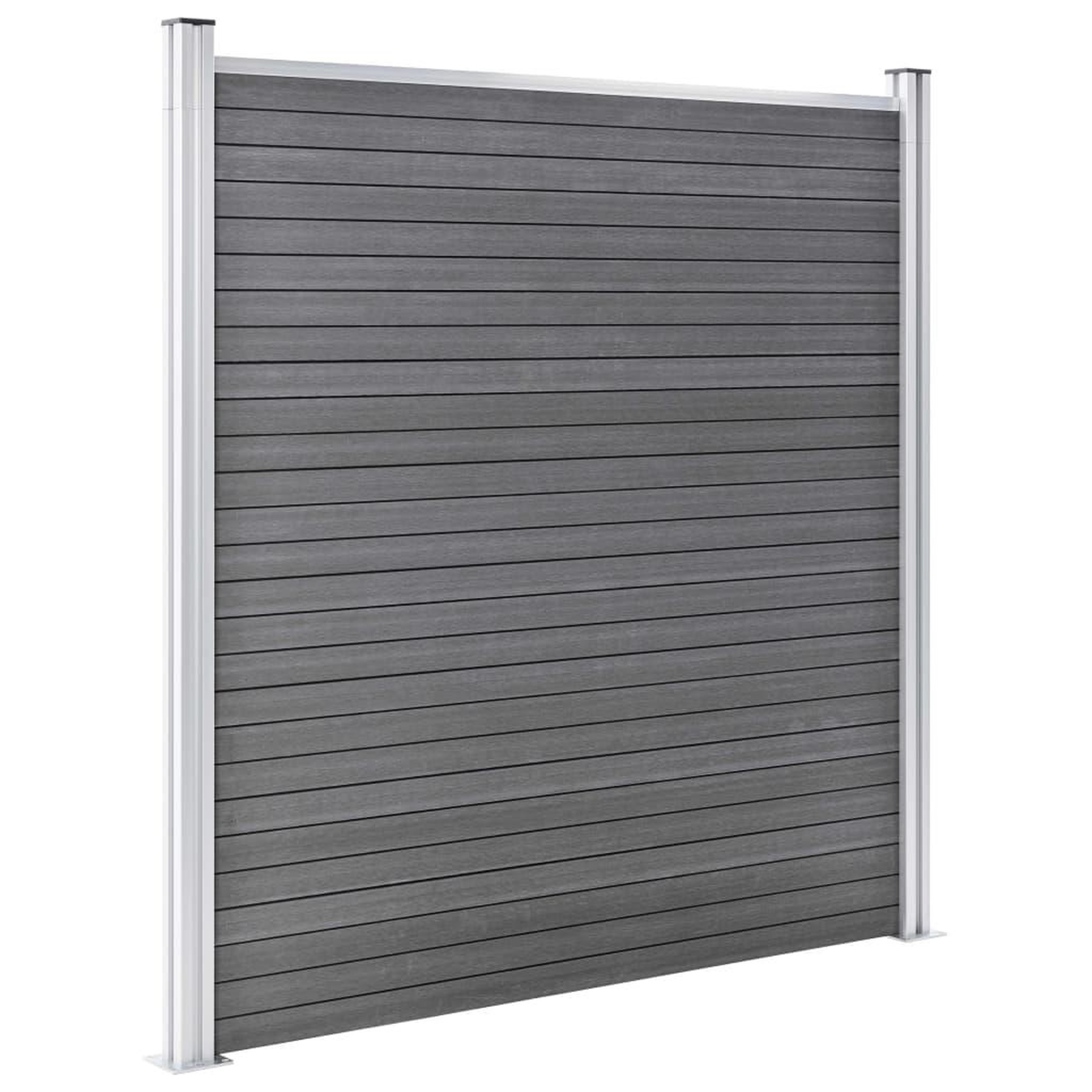 Voir la diapositive 5 : VIDAXL Ensemble de cloture WPC 6 Carre + 1 Incline 1138x186 cm Gris