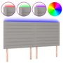 Voir la diapositive 2 : VIDAXL Tete de lit a LED Gris clair 200x5x118/128 cm Tissu