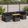 Voir la diapositive 1 : VIDAXL Salon de jardin 8 pcs avec coussins noir resine tressee