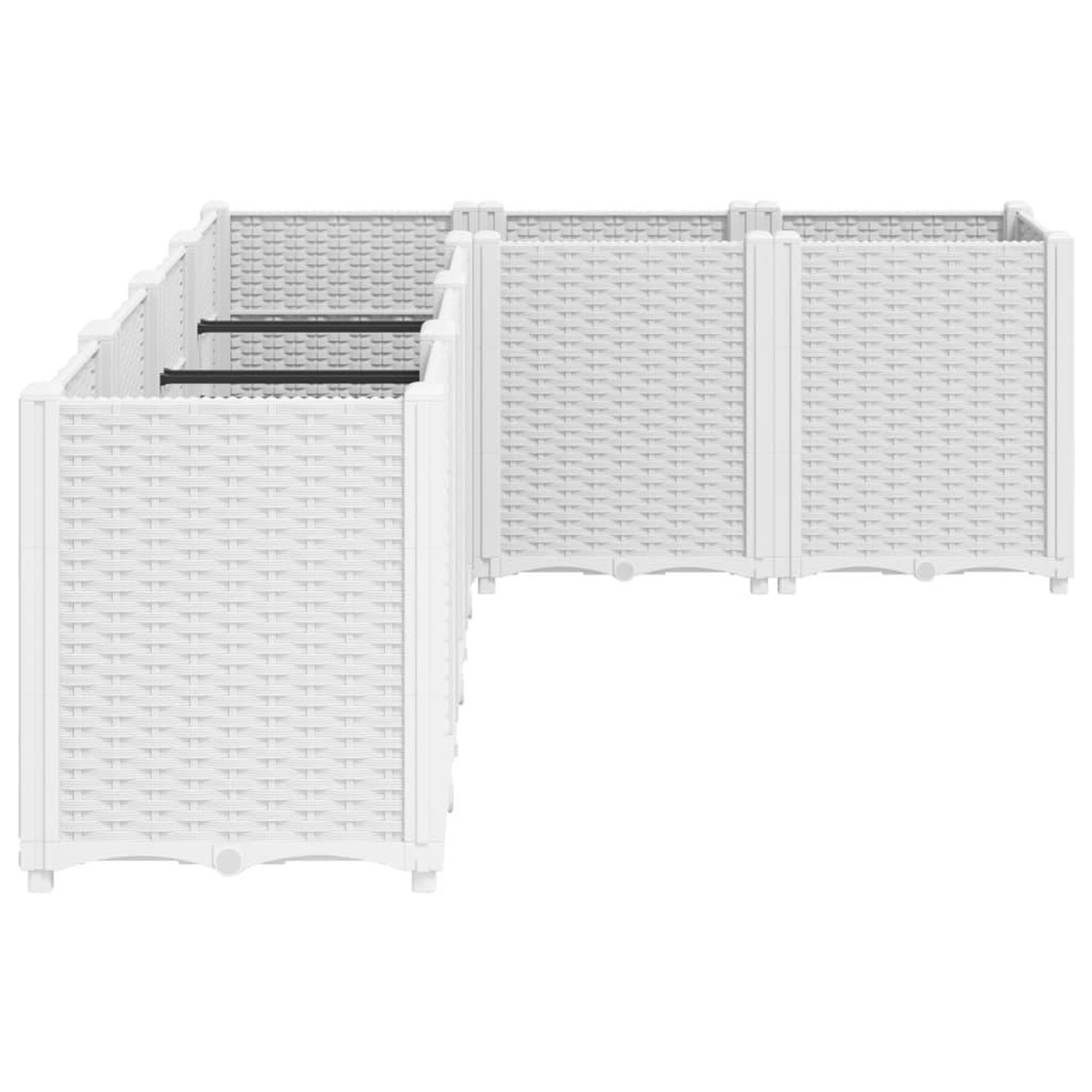 Voir la diapositive 4 : VIDAXL Jardiniere blanc 160x120x53 cm polypropylene