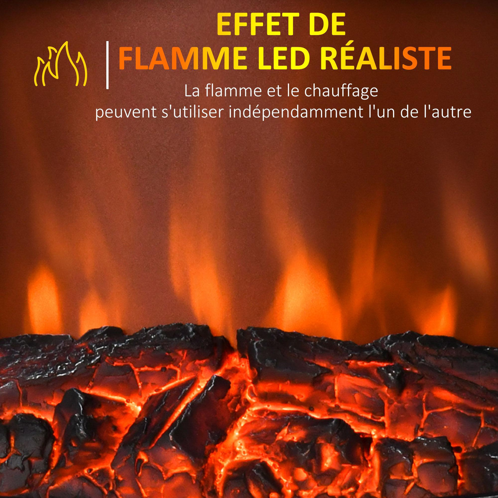 Voir la diapositive 5 : HOMCOM Cheminée électrique poêle style rétro thermostat 1000-2000 w noir