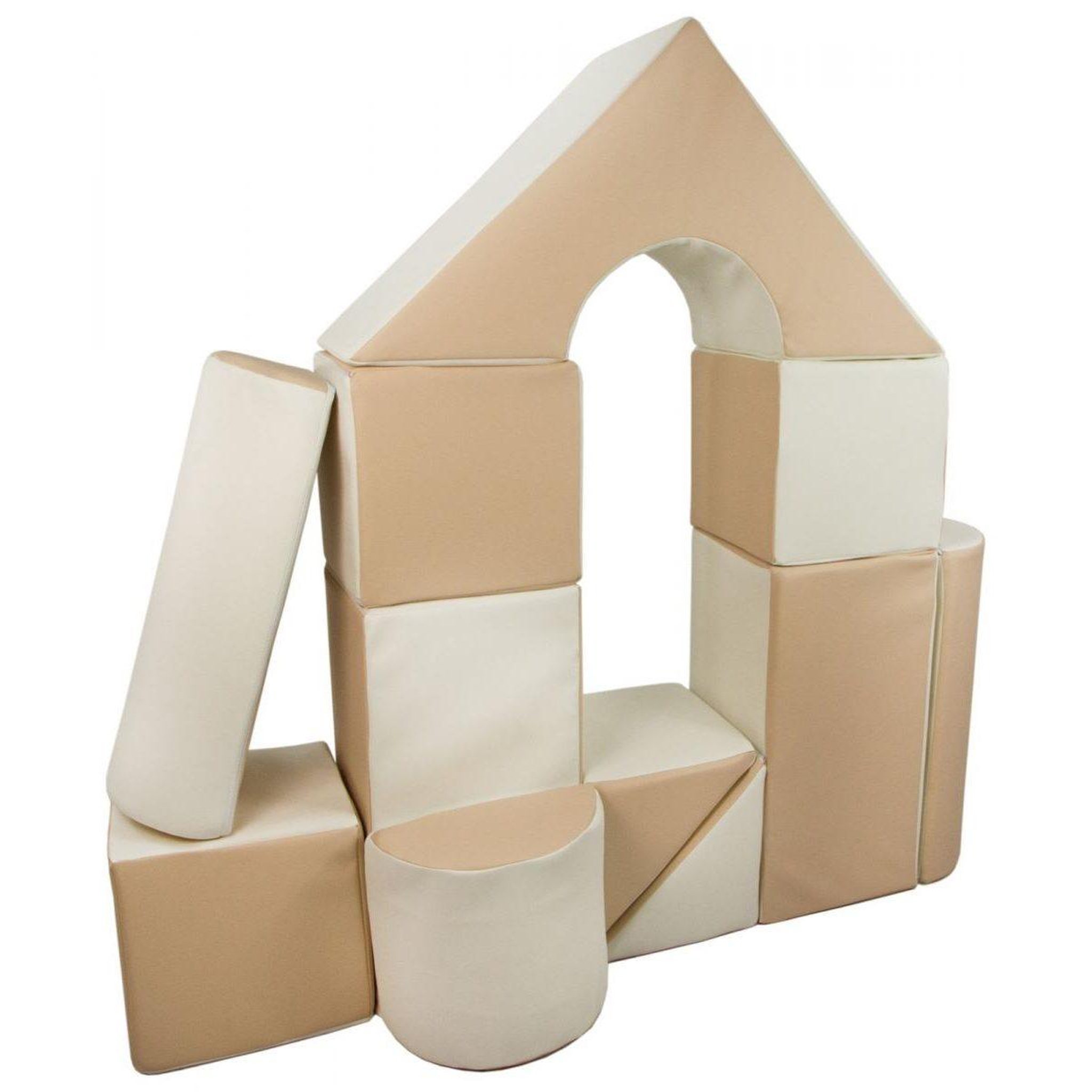 VELINDA Set de 11 blocs en mousse pour le jeu blanc, cappuccino