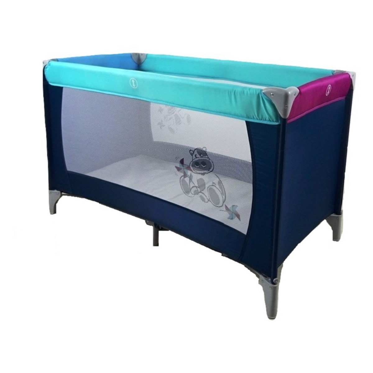 AUCHAN BABY Lit parapluie Youpi Hyppo - Multicolore