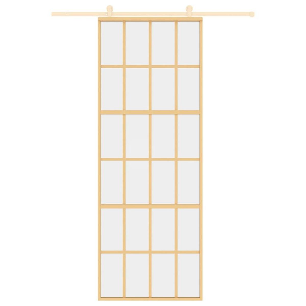 VIDAXL Porte coulissante dore 76x205 cm verre ESG clair et aluminium