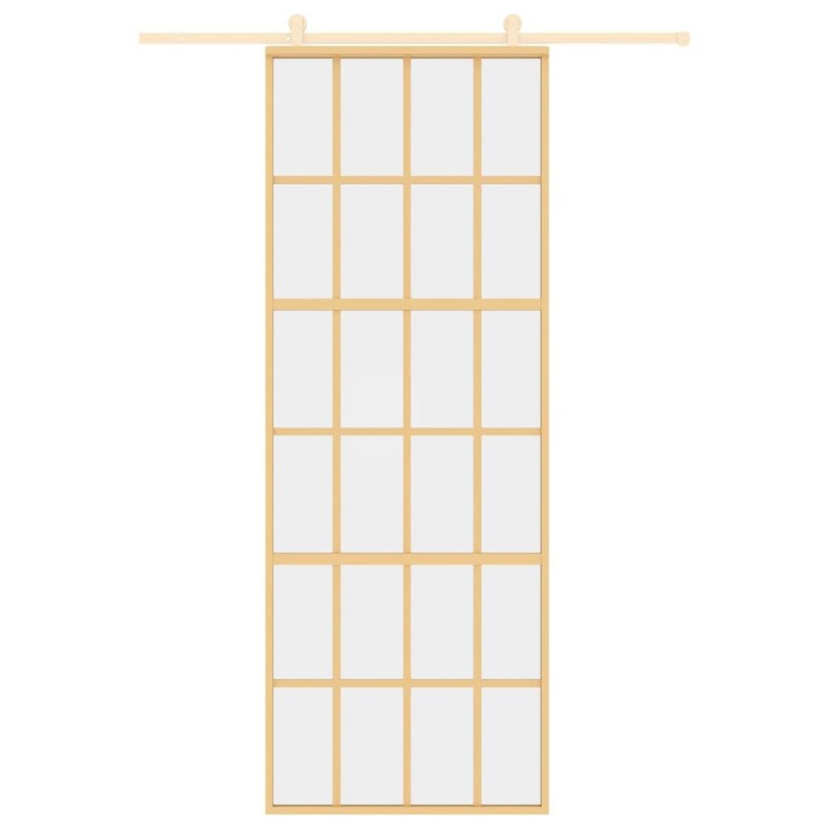 VIDAXL Porte coulissante dore 76x205 cm verre ESG clair et aluminium