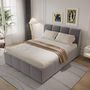 Voir la diapositive 4 : CONCEPT USINE Lit nuage coffre 140x190cm velours gris BALTIMORE