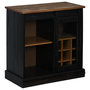 Voir la diapositive 4 : VIDAXL Buffet HALDEN porte coulissante noir 80x40x80 cm bois massif