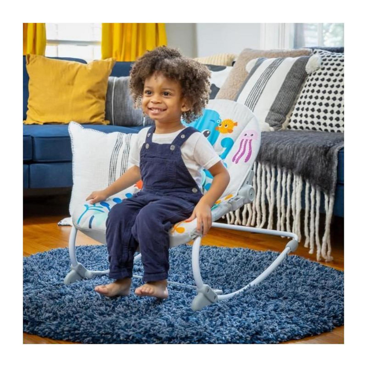 BABY EINSTEIN Transat balancelle - BABY EINSTEIN - Ocean Explorers Kick to It Opus Musical Infant to Toddler Rocker - Enfants de 0 a 30 mois