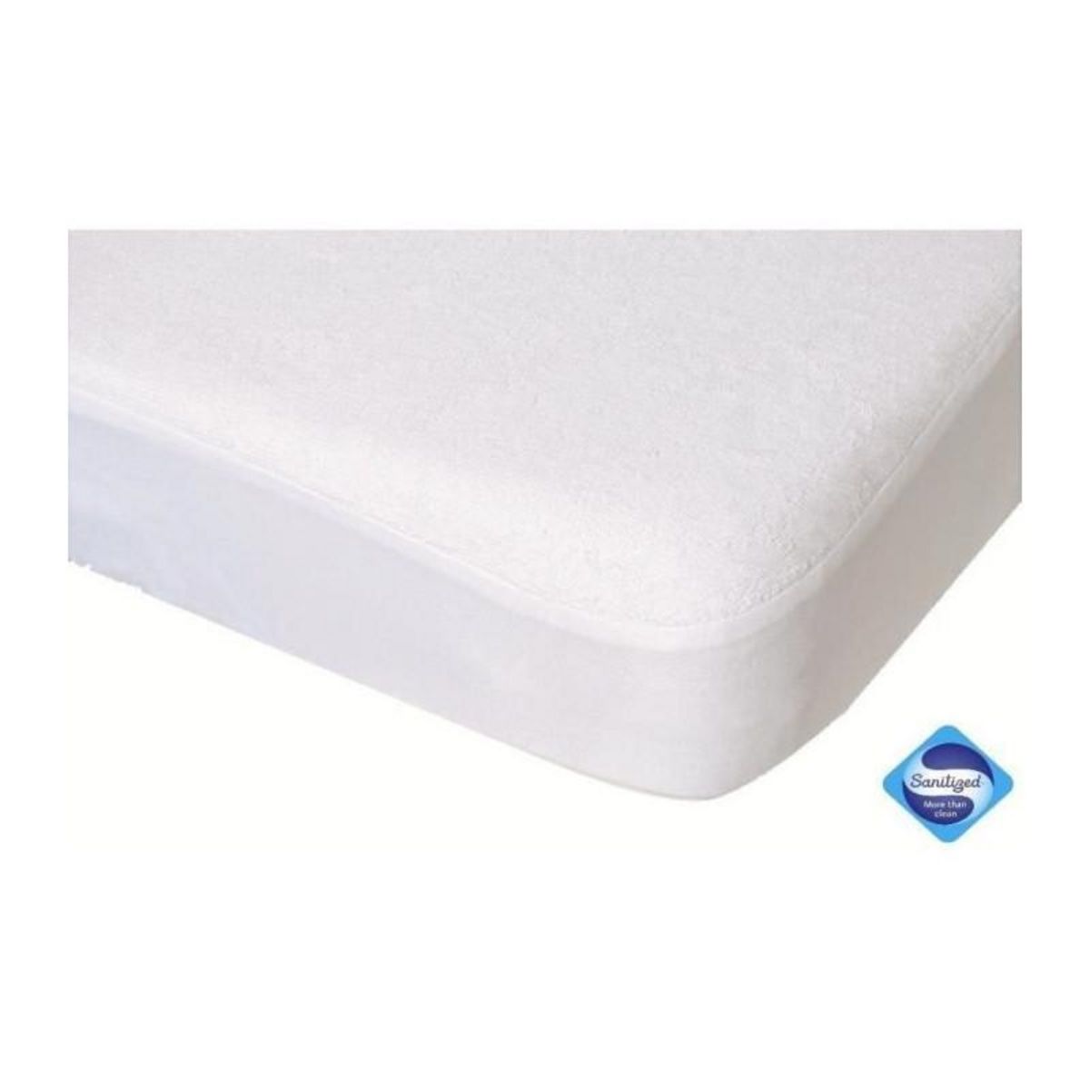 DOMIVA DOMIVA Drap housse + Alese Uni - 100% Coton - oeko-Tex - Blanc/Cailloux - 70 x 140 cm