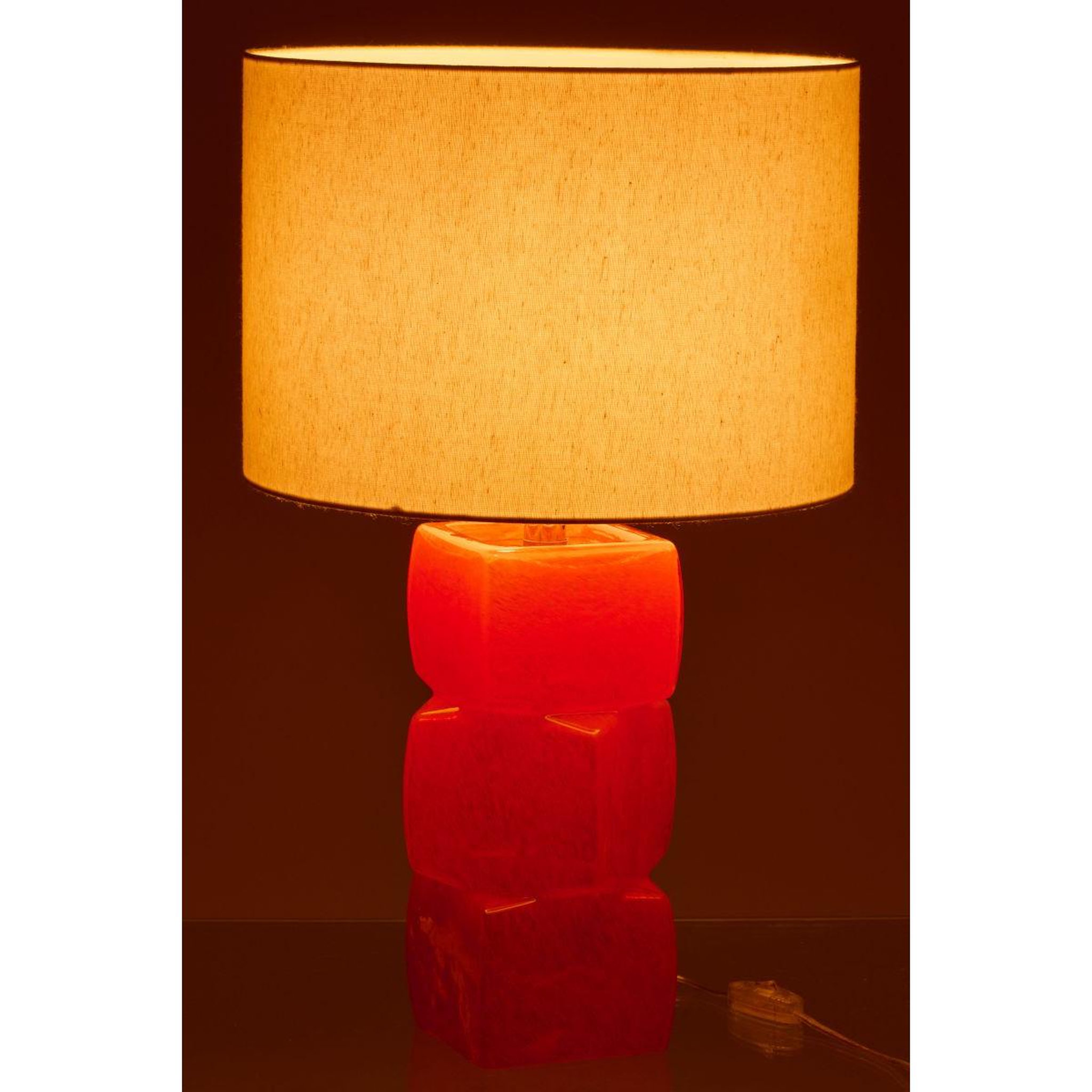 Voir la diapositive 3 : J-LINE Lampe à poser design  3 cubes  62cm orange