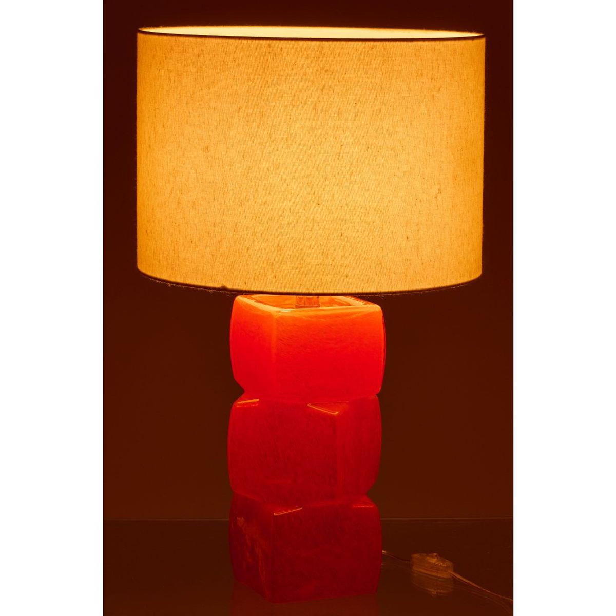 Paris Prix Lampe à Poser Design  3 Cubes  62cm Orange
