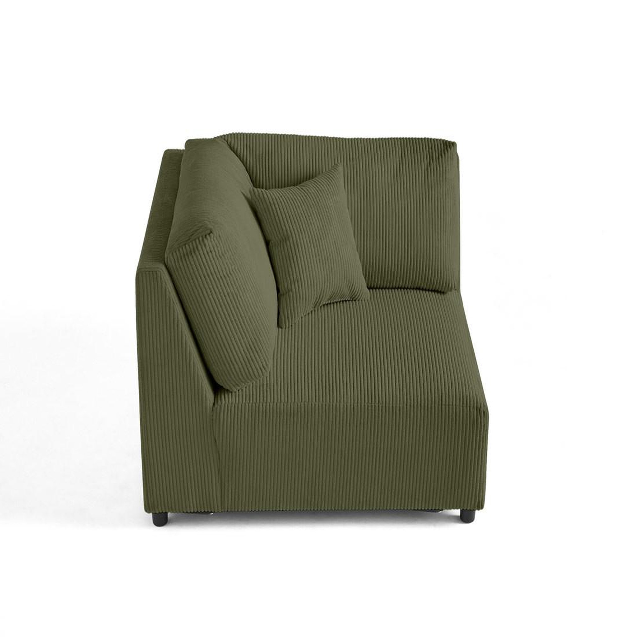 Voir la diapositive 1 : BEST MOBILIER Garance - module d'assise d'angle réversible - en velours côtelé