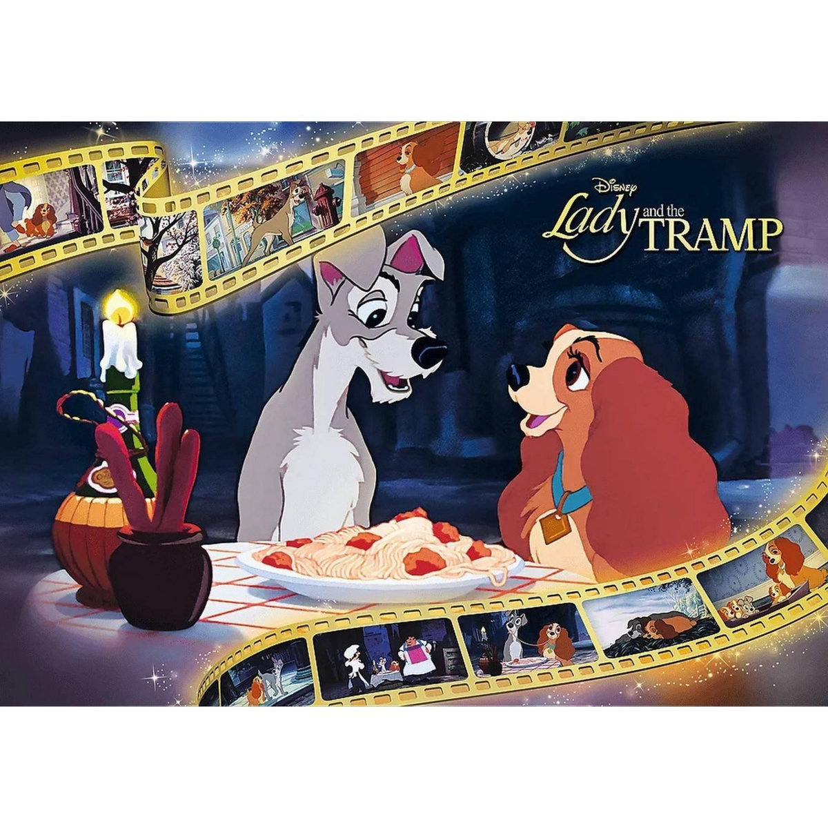 Trefl Puzzle 1000 pièces Premium Plus : Belle et le Clochard - Disney