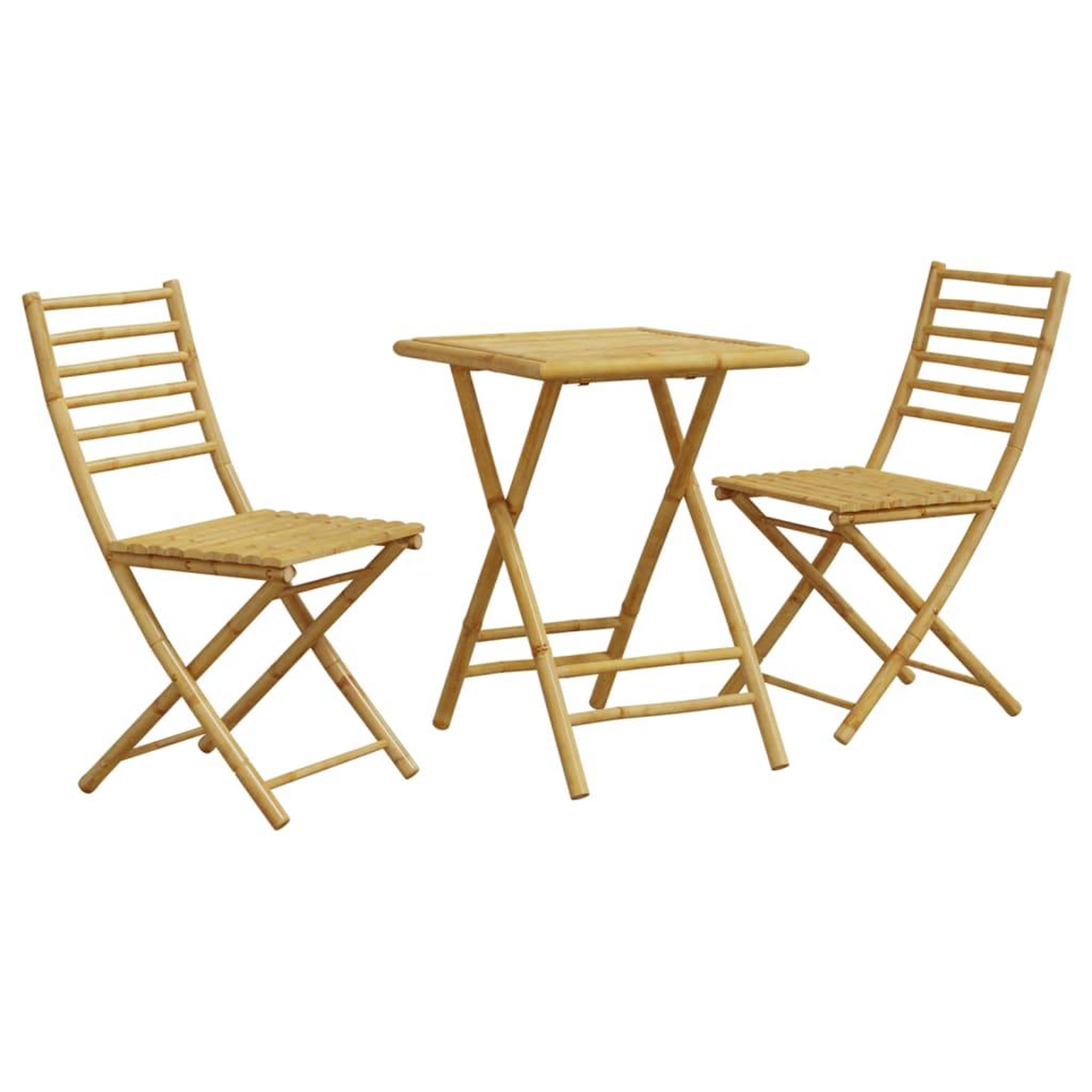 Voir la diapositive 2 : VIDAXL Ensemble de bistro 3 pcs bambou
