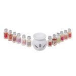 COMPTOIR DE LA BOUGIE Brûle-Parfum & 12 Flacons d'Huiles 10ml Blanc