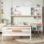 Voir la diapositive 4 : MERAX Lit avec rangement 90x200cm bois et mdf coloris blanc+naturel