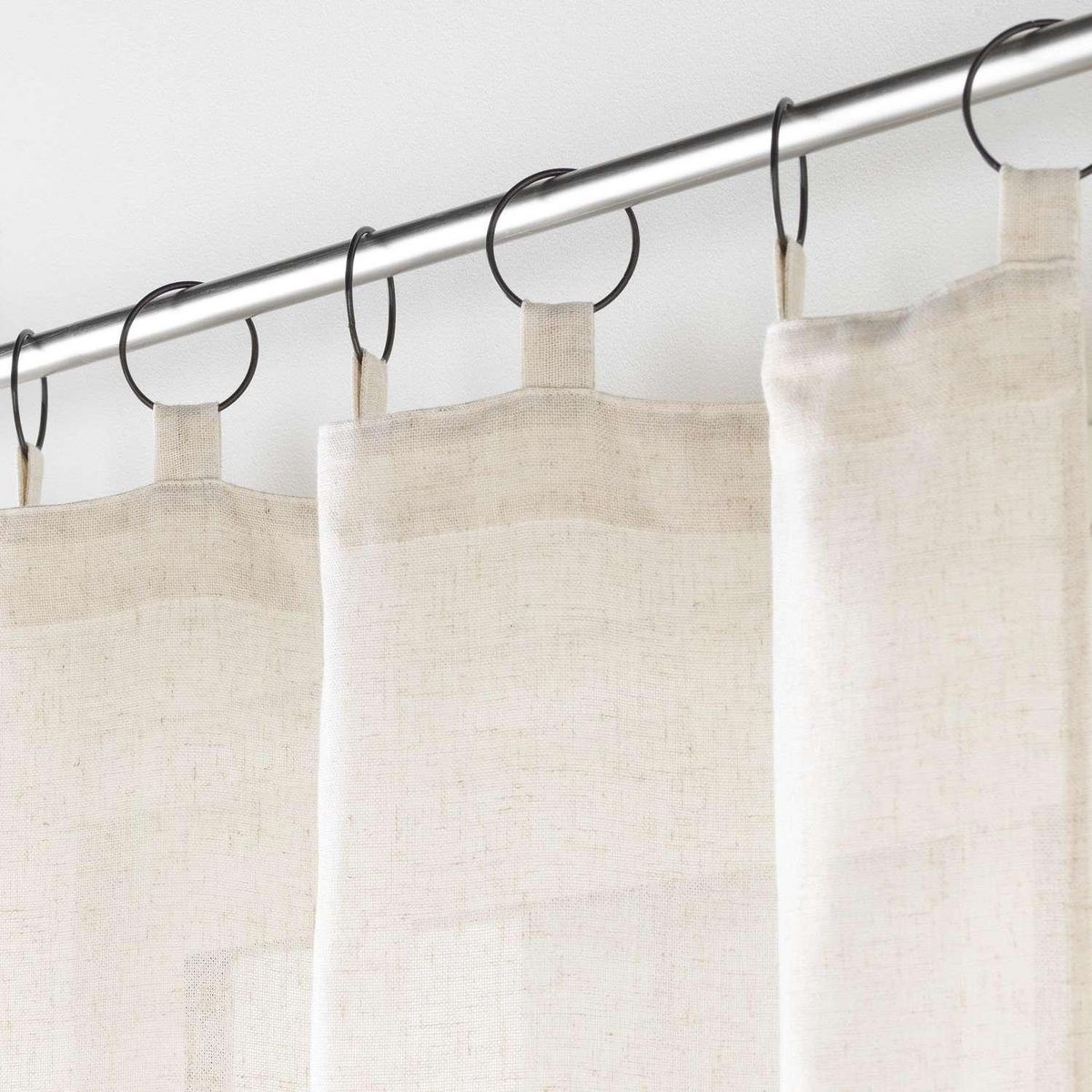 Douceur d'Intérieur Rideau à anneaux Alturas - Polyester et lin - 140 x 240 cm - Ecru