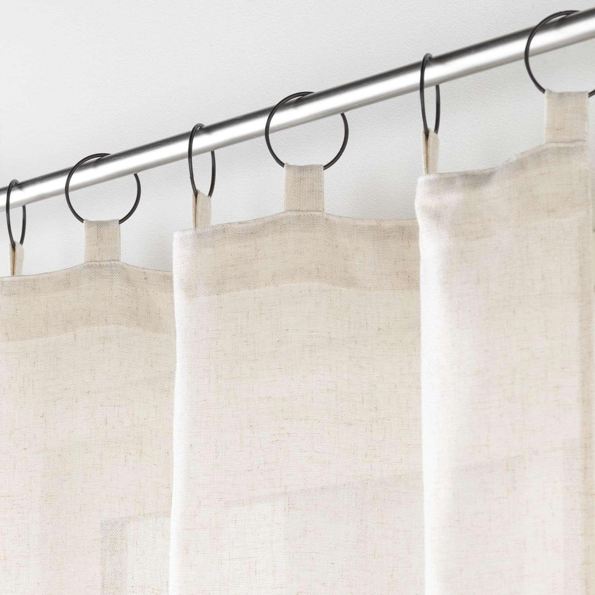 Douceur d'Intérieur Rideau à anneaux Alturas - Polyester et lin - 140 x 240 cm - Ecru