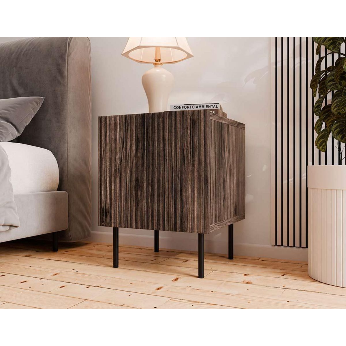 BEST MOBILIER Franco - lot de 2 tables de chevet - effet bois - 45 cm