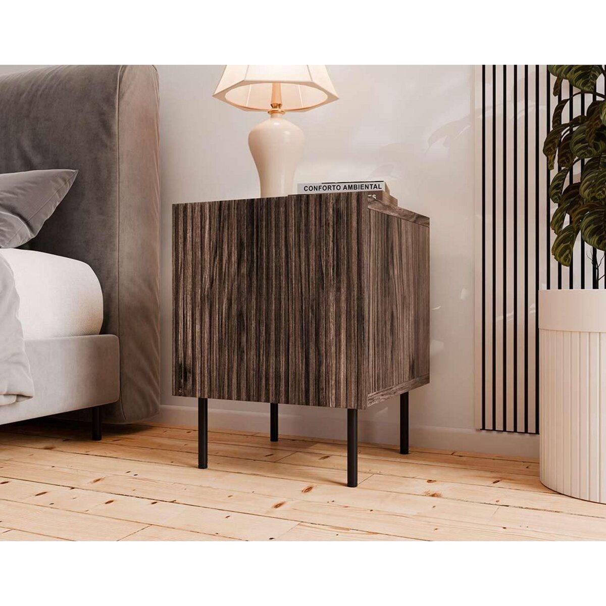 BEST MOBILIER Franco - lot de 2 tables de chevet - effet bois - 45 cm