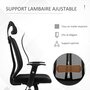 Voir la diapositive 6 : VINSETTO Fauteuil de bureau manager grand confort chaise de bureau réglable tissu maille polyester noir