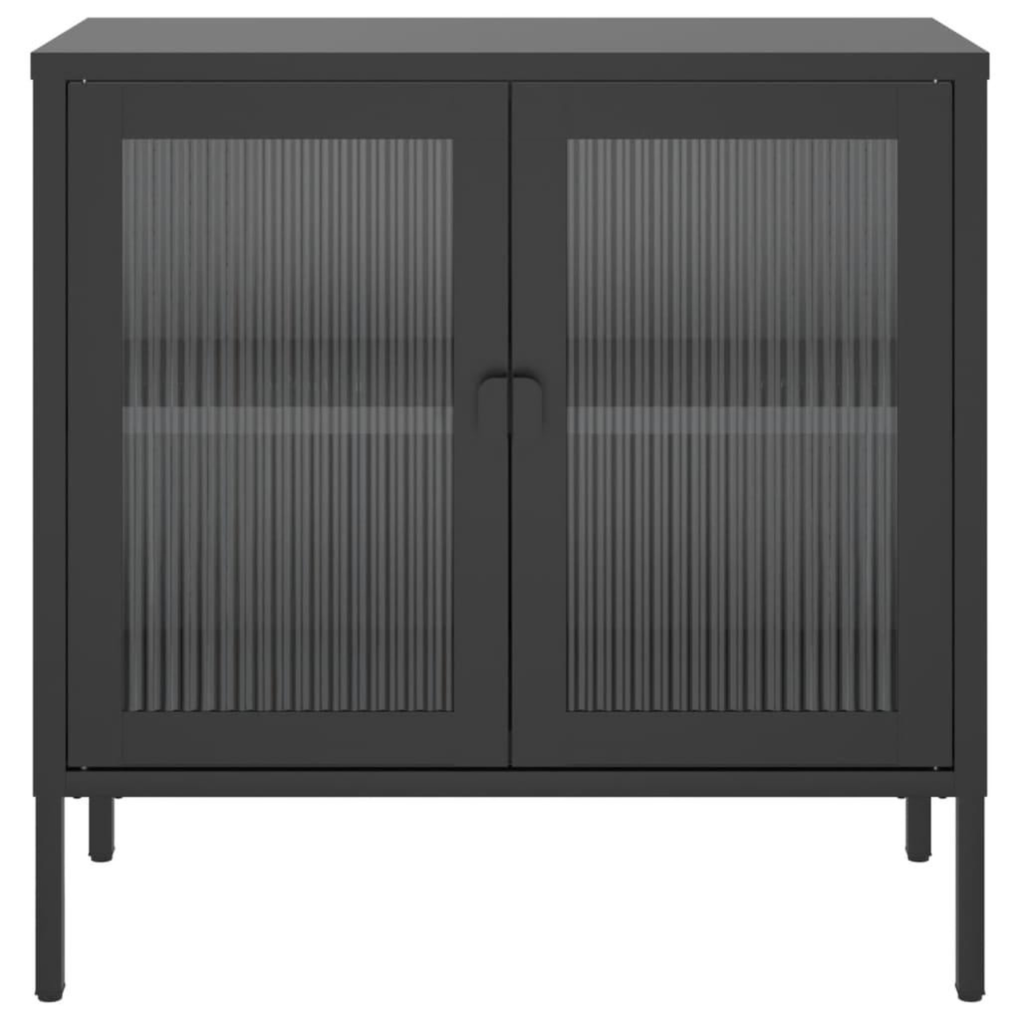 Voir la diapositive 5 : VIDAXL Buffet noir 70x35x70 cm verre et acier