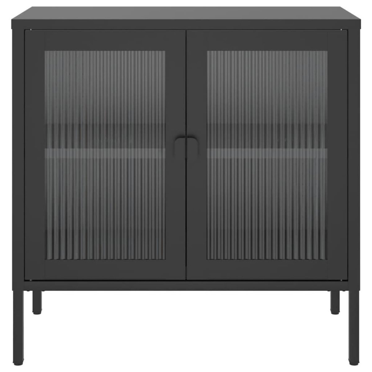 VIDAXL Buffet noir 70x35x70 cm verre et acier