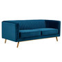 Voir la diapositive 6 : Rendez vous déco Canapé 2 places en velours bleu foncé-Gatsby