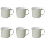 SECRET DE GOURMET Lot de 6 Mugs en Porcelaine  Nature  38cl Menthe