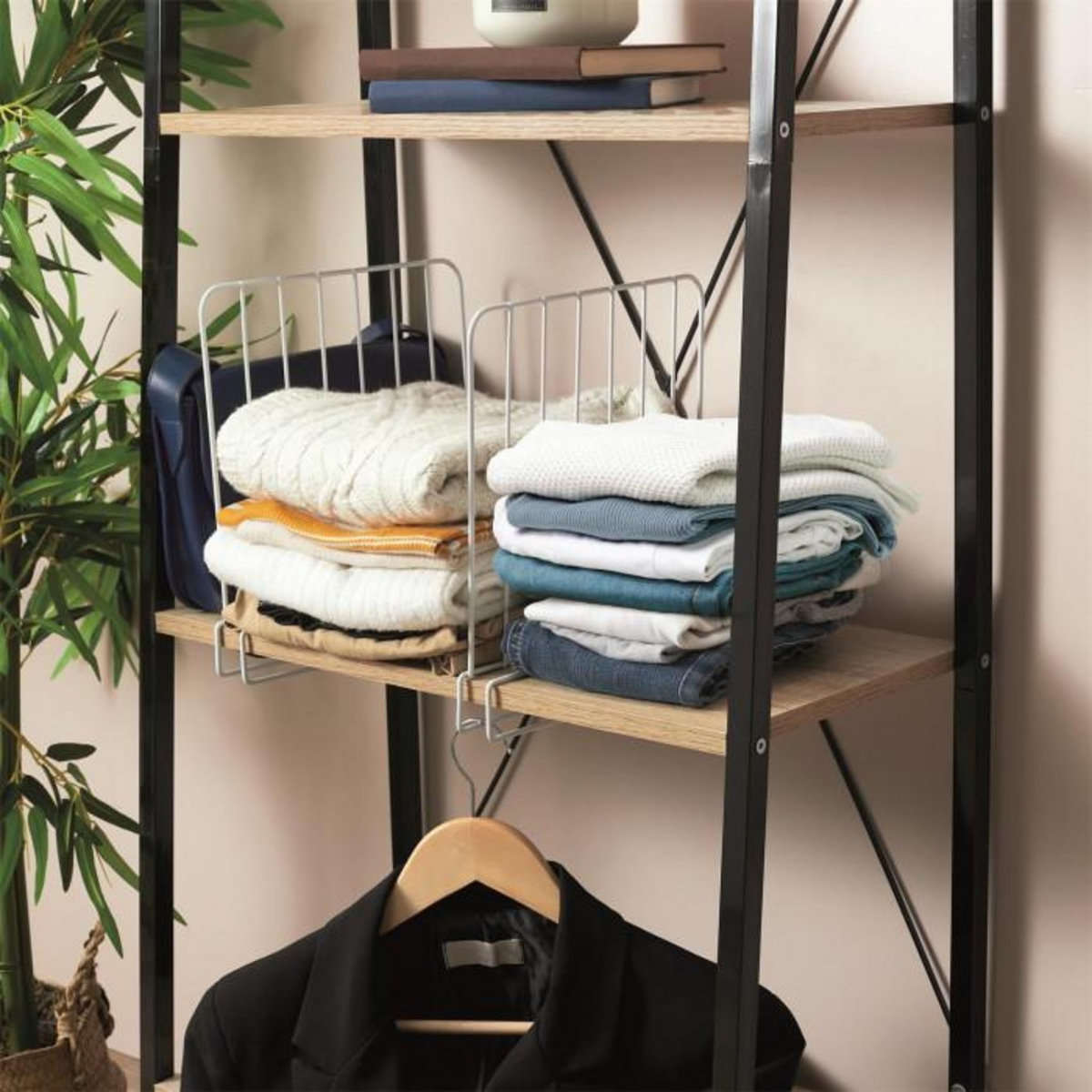 Paris Prix Séparateur d'Étagère en Métal  Armoire  32cm Blanc