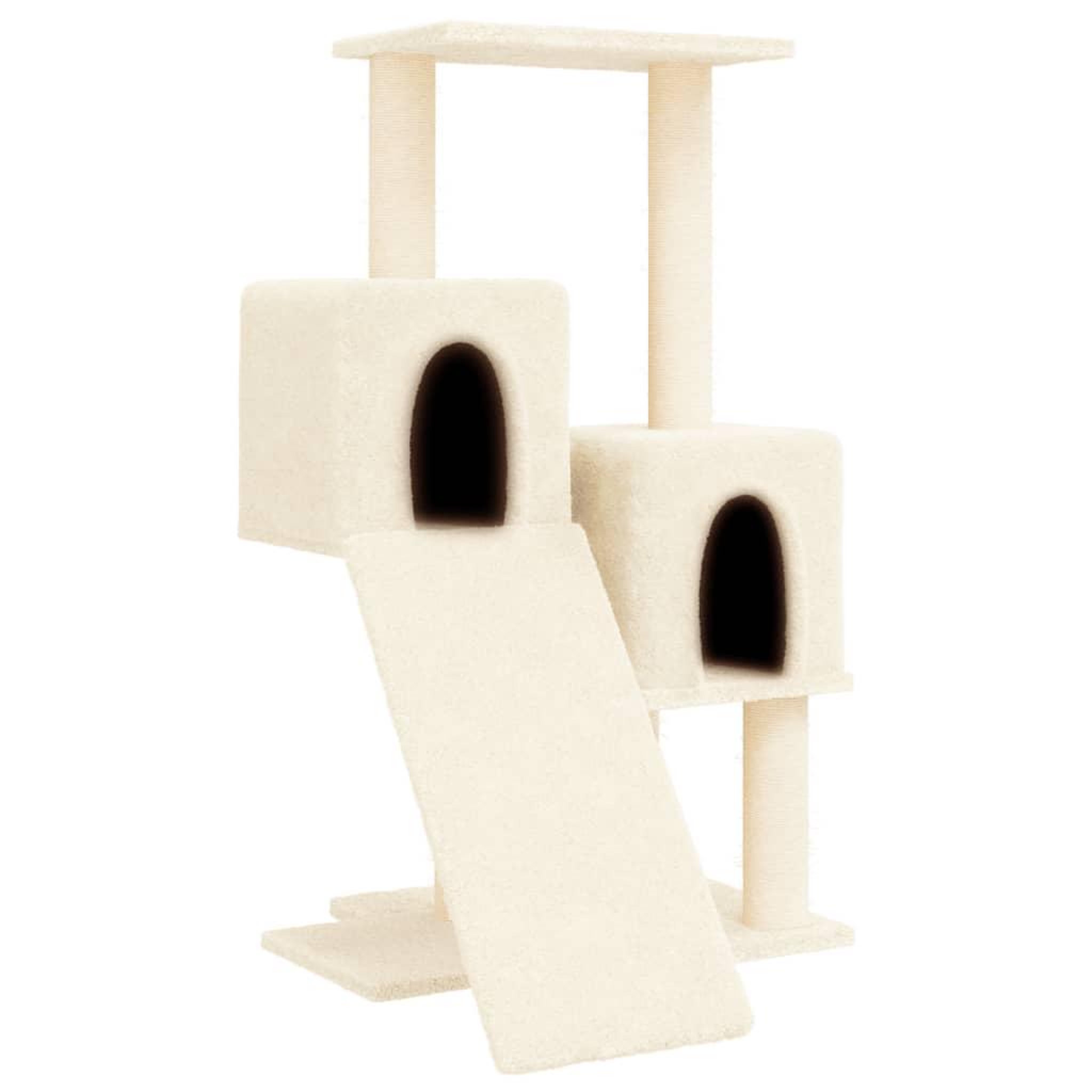 Voir la diapositive 2 : VIDAXL Arbre a chat avec griffoirs en sisal Creme 82 cm