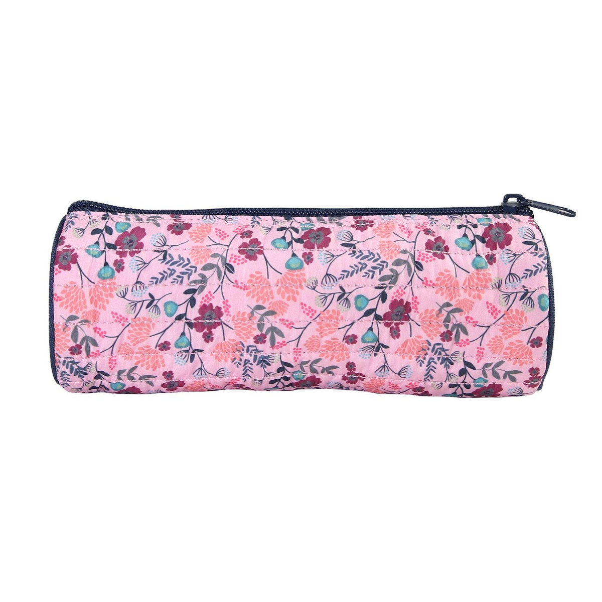 Bagtrotter Bagtrotter  - Trousse Scolaire Ronde - Multicolore- Fleurs - 1 Compartiment Zippé - 22x7x7cm - Matière Polyester - Accessoire et Papeterie Scolaire