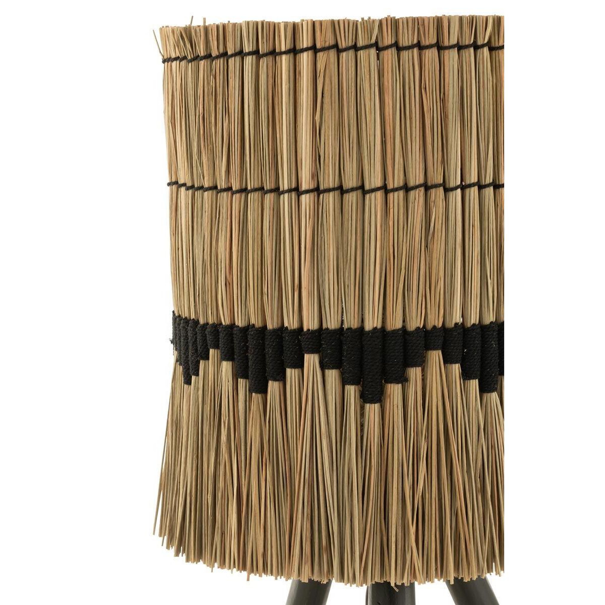 Voir la diapositive 2 : J-LINE Abat-jour déco  black lombok  42cm naturel