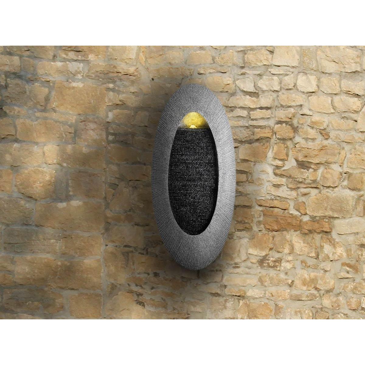 JARDIDECO Fontaine extérieure murale effet grès avec LED Gris foncé - Jardideco