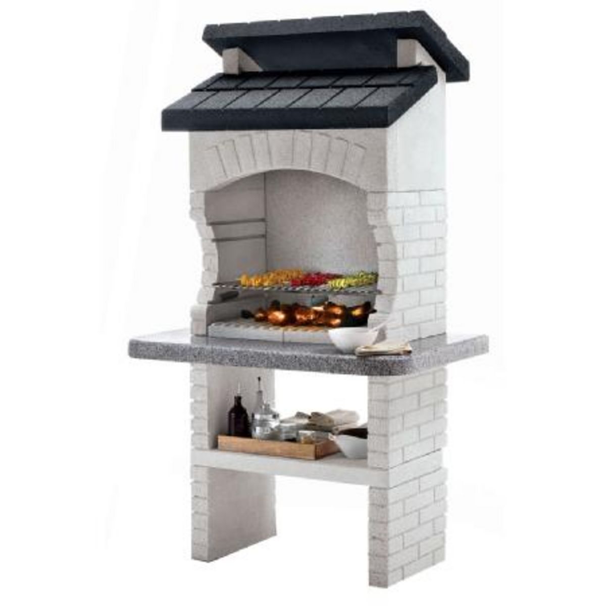 PALAZZETTI Barbecue fixe blanc en pierre RAIATEA