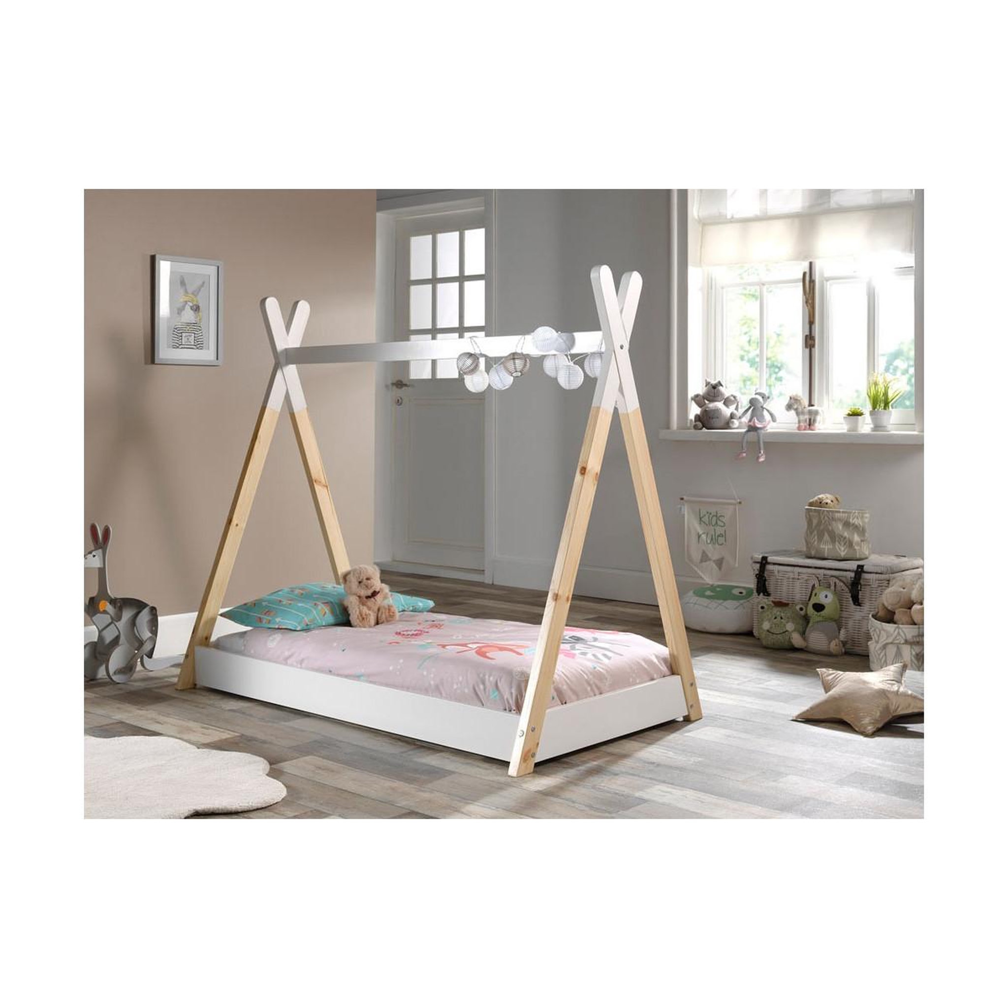 Voir la diapositive 4 : Paris Prix Lit enfant design  tipi  70x140cm blanc