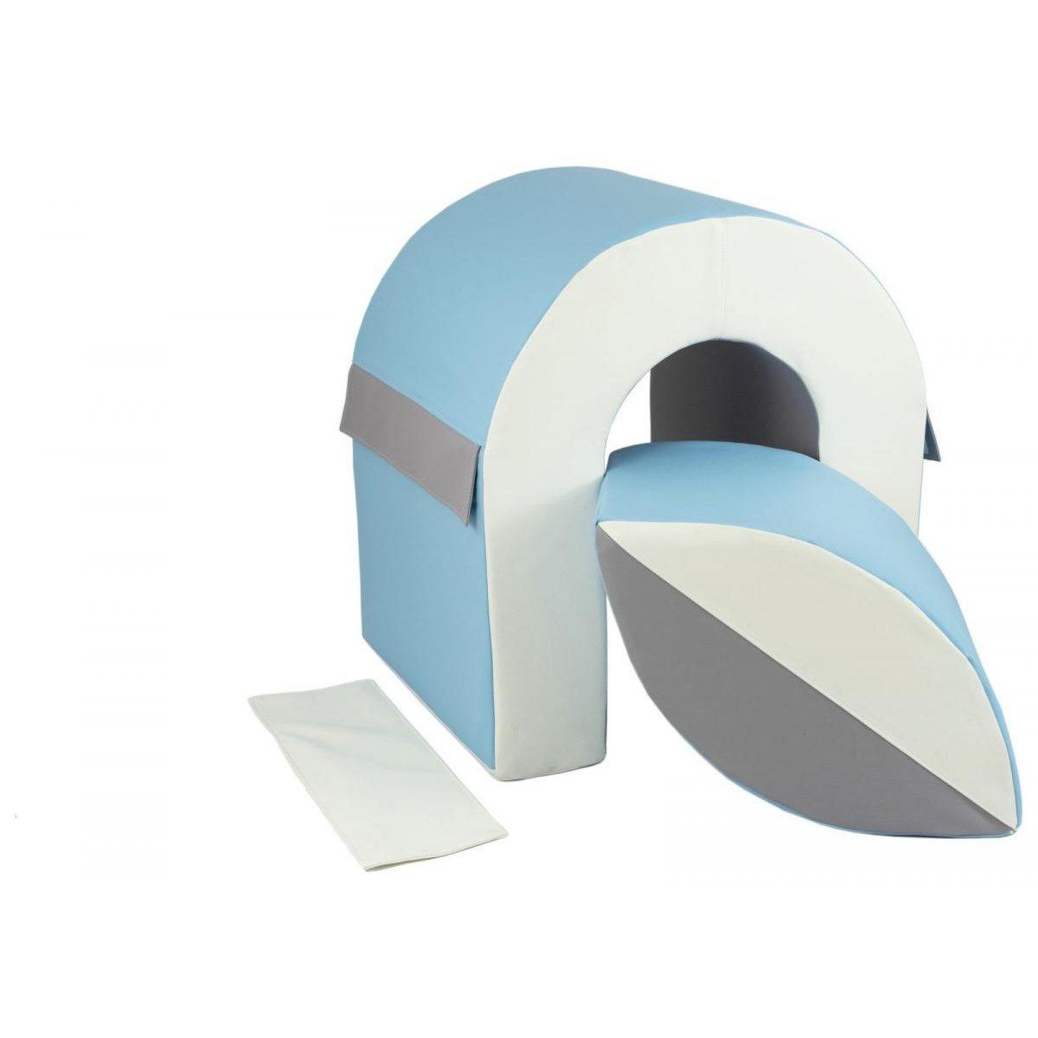 VELINDA Set de 2 blocs en mousse blanc, bleu clair, gris