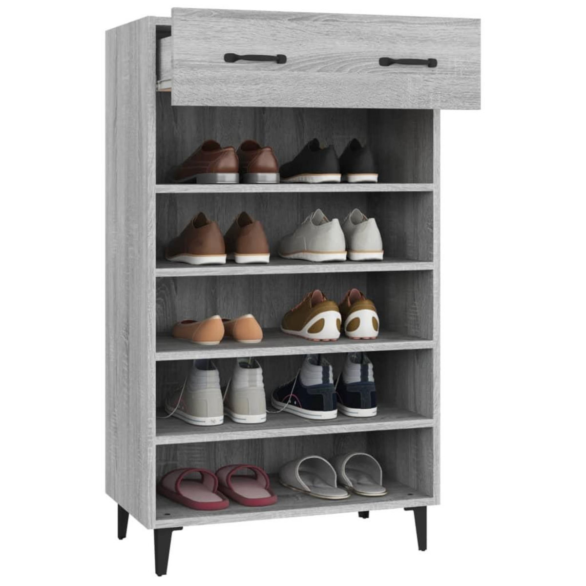 VIDAXL Armoire a chaussures Sonoma gris 60x35x105 cm Bois d'ingenierie