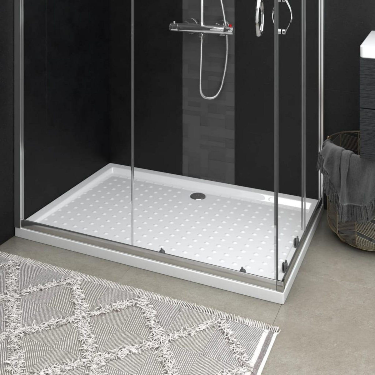 VIDAXL Receveur de douche avec picots Blanc 80x120x4 cm ABS