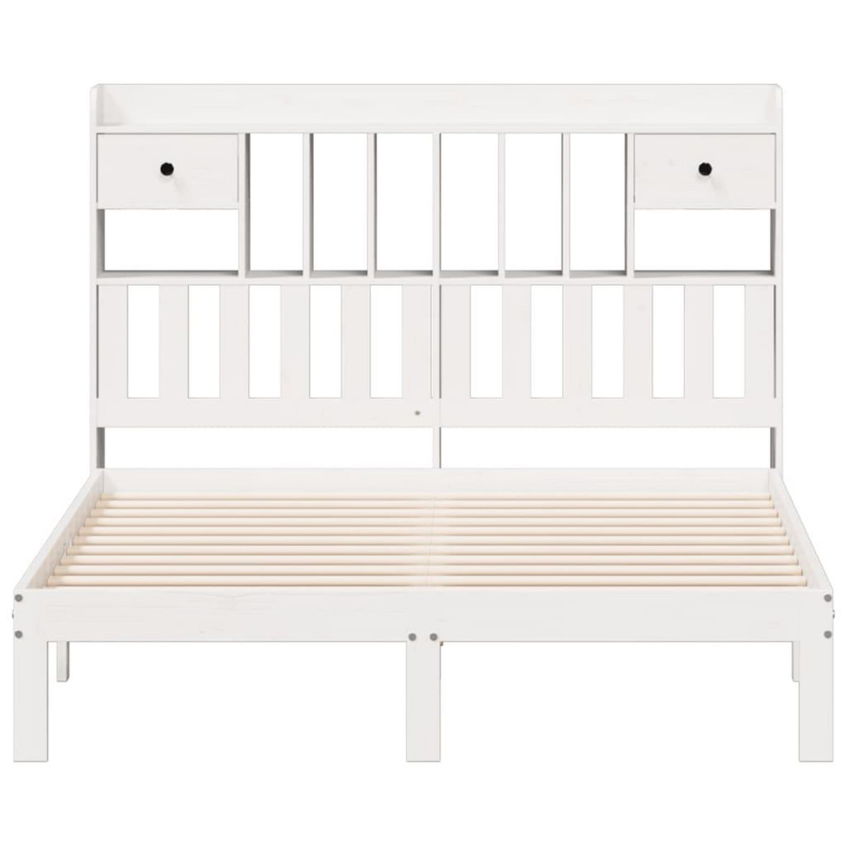 VIDAXL Lit bibliotheque sans matelas blanc 160x200 cm bois pin massif