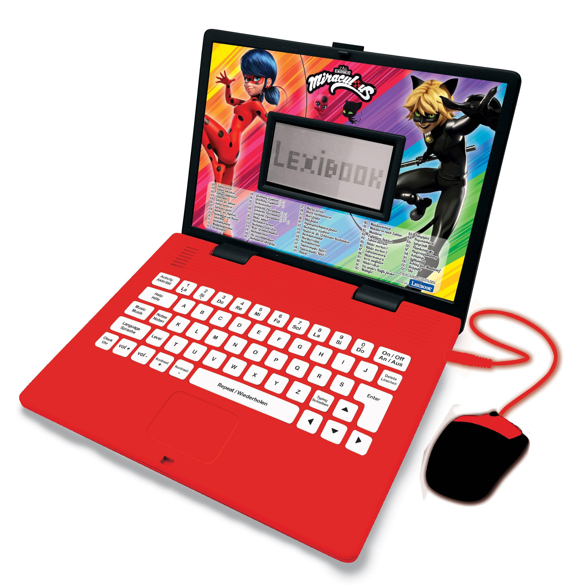 Lexibook Ordinateur portable éducatif bilingue Miraculous (EN/DE)