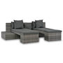 Voir la diapositive 1 : VIDAXL Salon de jardin 4 pcs avec coussins Resine tressee Gris