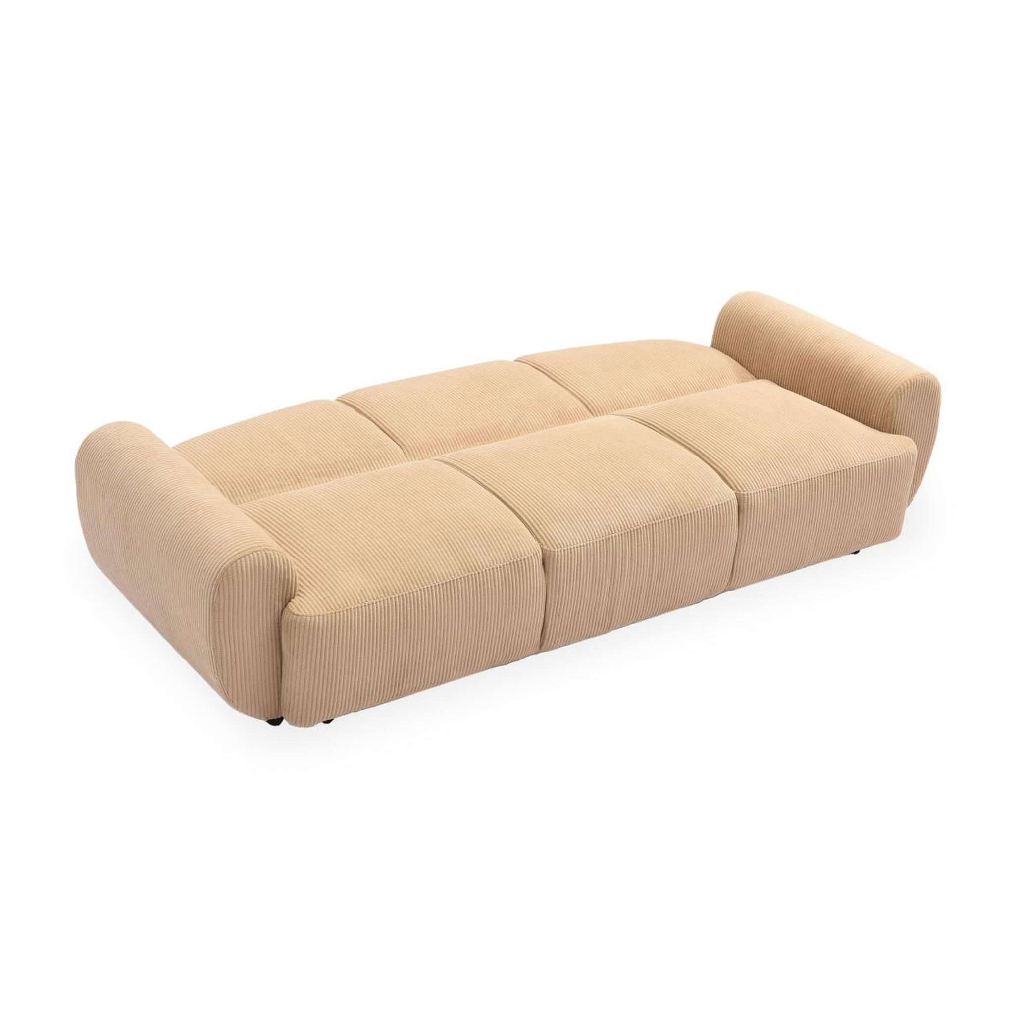 Voir la diapositive 4 : Paris Prix Canapé convertible 3 places en velours  buddy  234cm beige