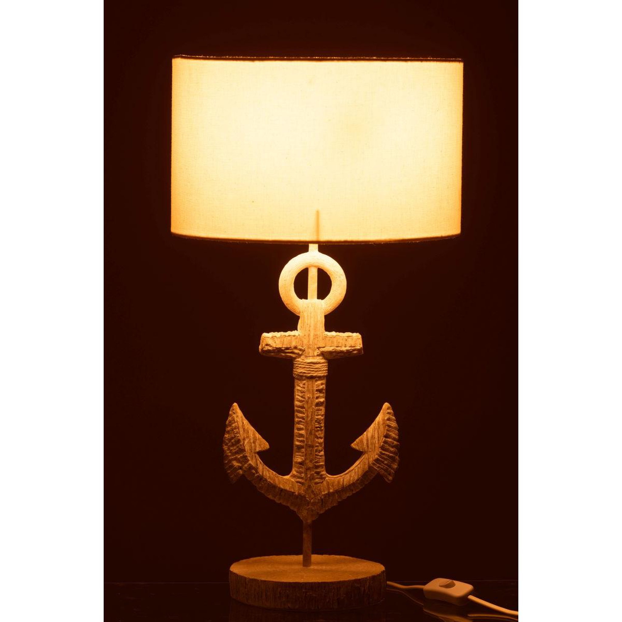 Voir la diapositive 3 : J-LINE Lampe à poser en résine  arche  58cm blanc