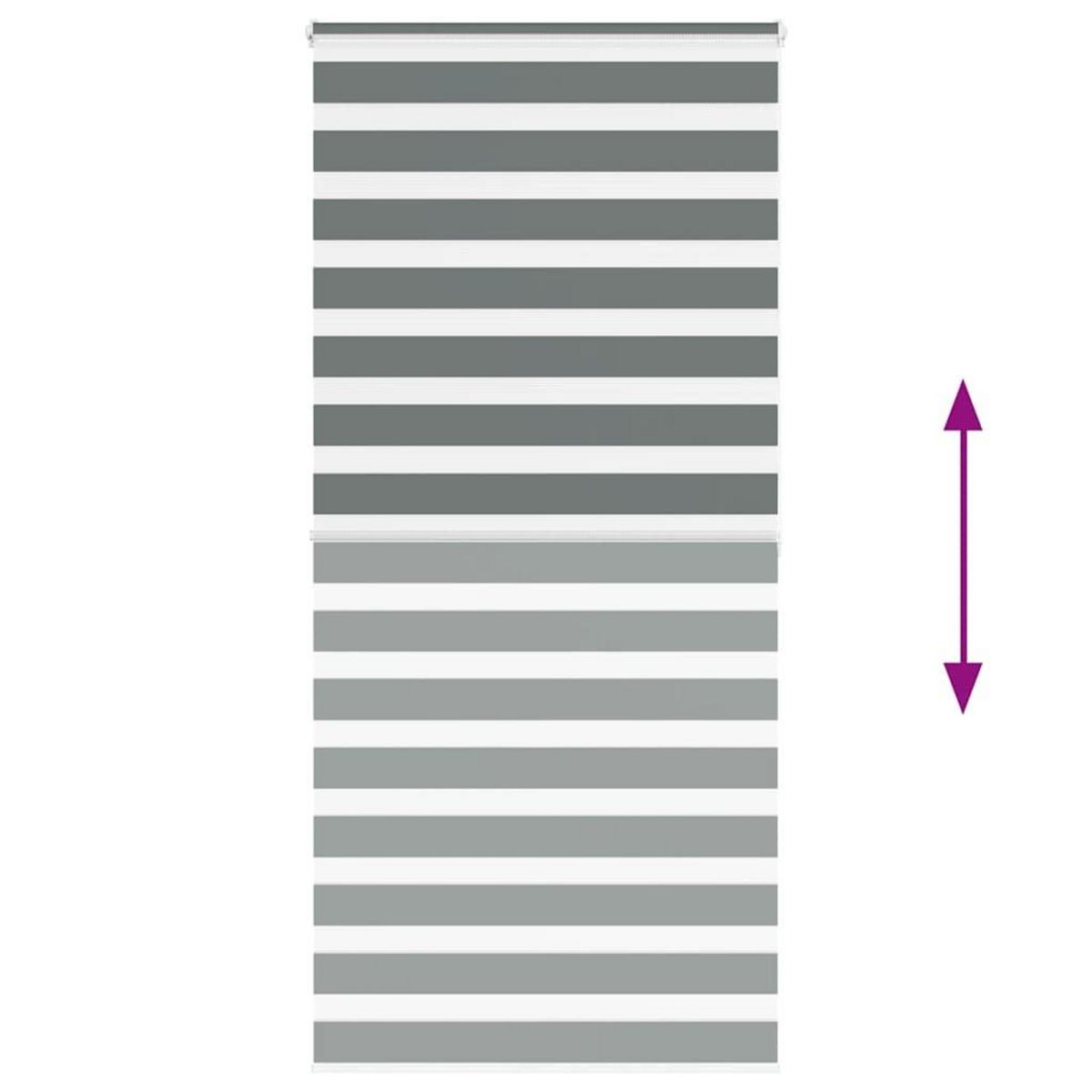 VIDAXL Store zebre gris fonce largeur du tissu 110,9 cm polyester