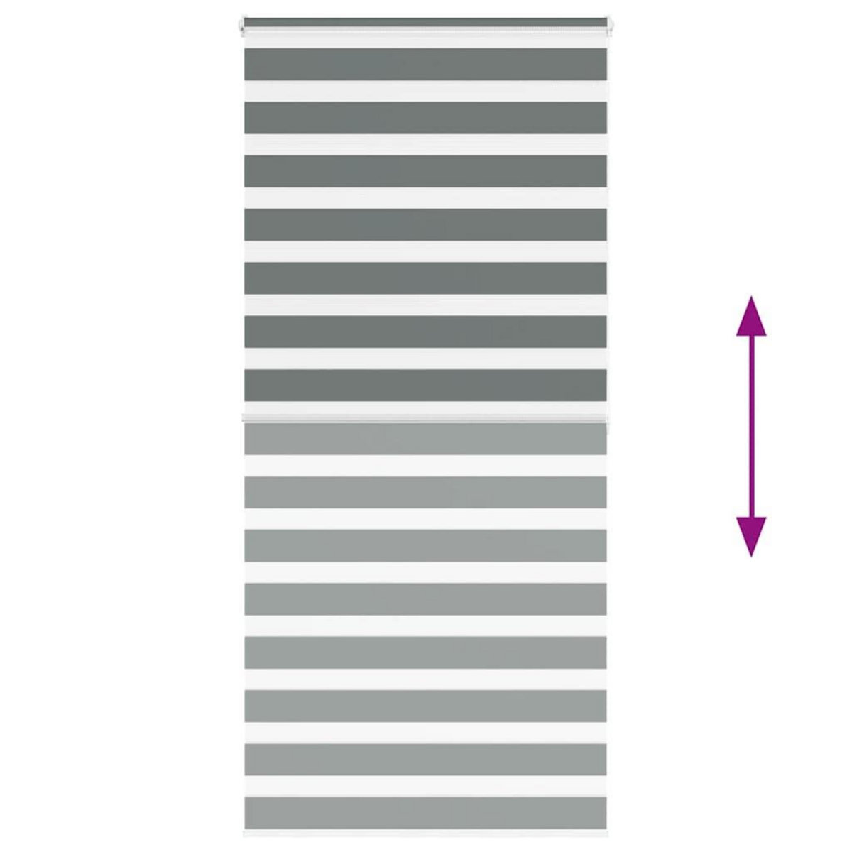 VIDAXL Store zebre gris fonce largeur du tissu 110,9 cm polyester