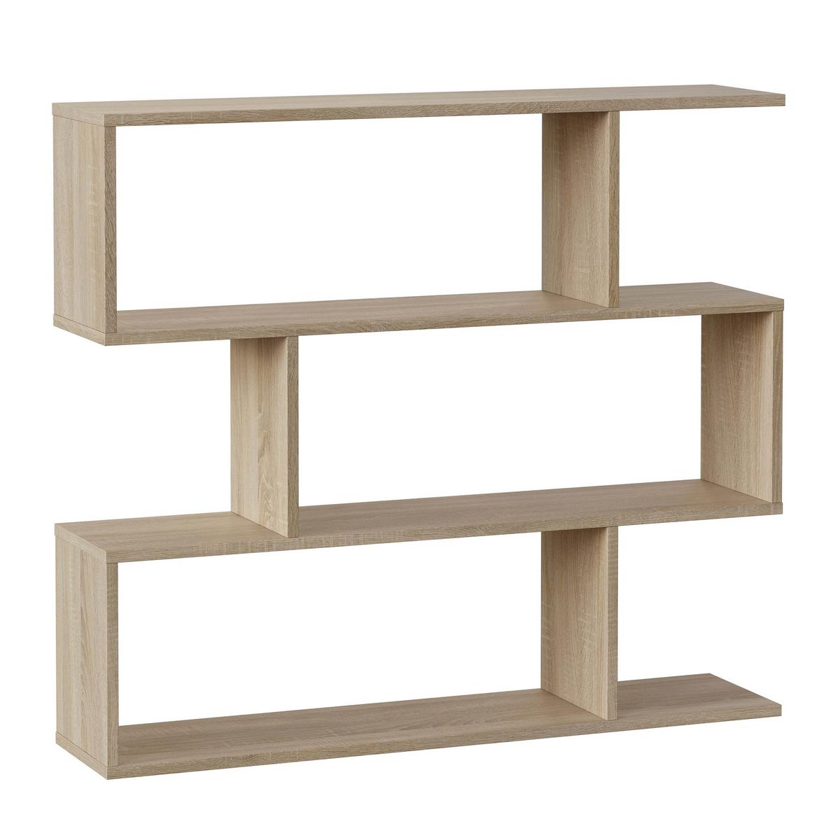 VS VENTA-STOCK Étagère Bibliothèque Bolonia Couleur Chêne 6 étagères, pour Salle à Manger ou Bureau